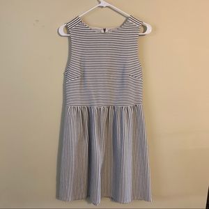 LOFT Fit & Flare Striped Knee Length Dress